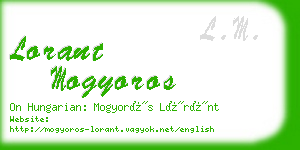 lorant mogyoros business card